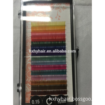 Korean raw material cheap sale colorful false eyelashes beautier eyelashes